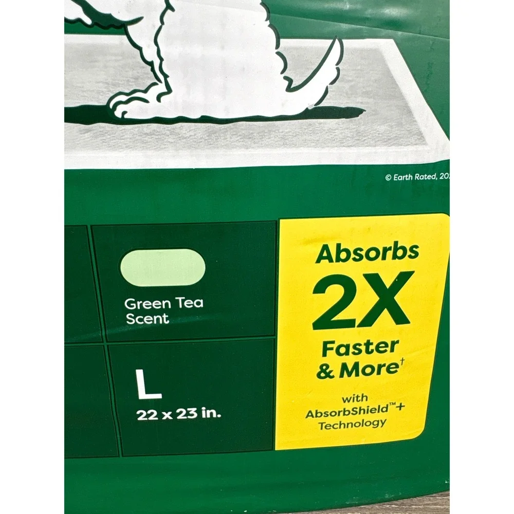 Earth Rated Max Absorbency Pee Pads Green Tea Scent Large 22x23 75 Count Pack